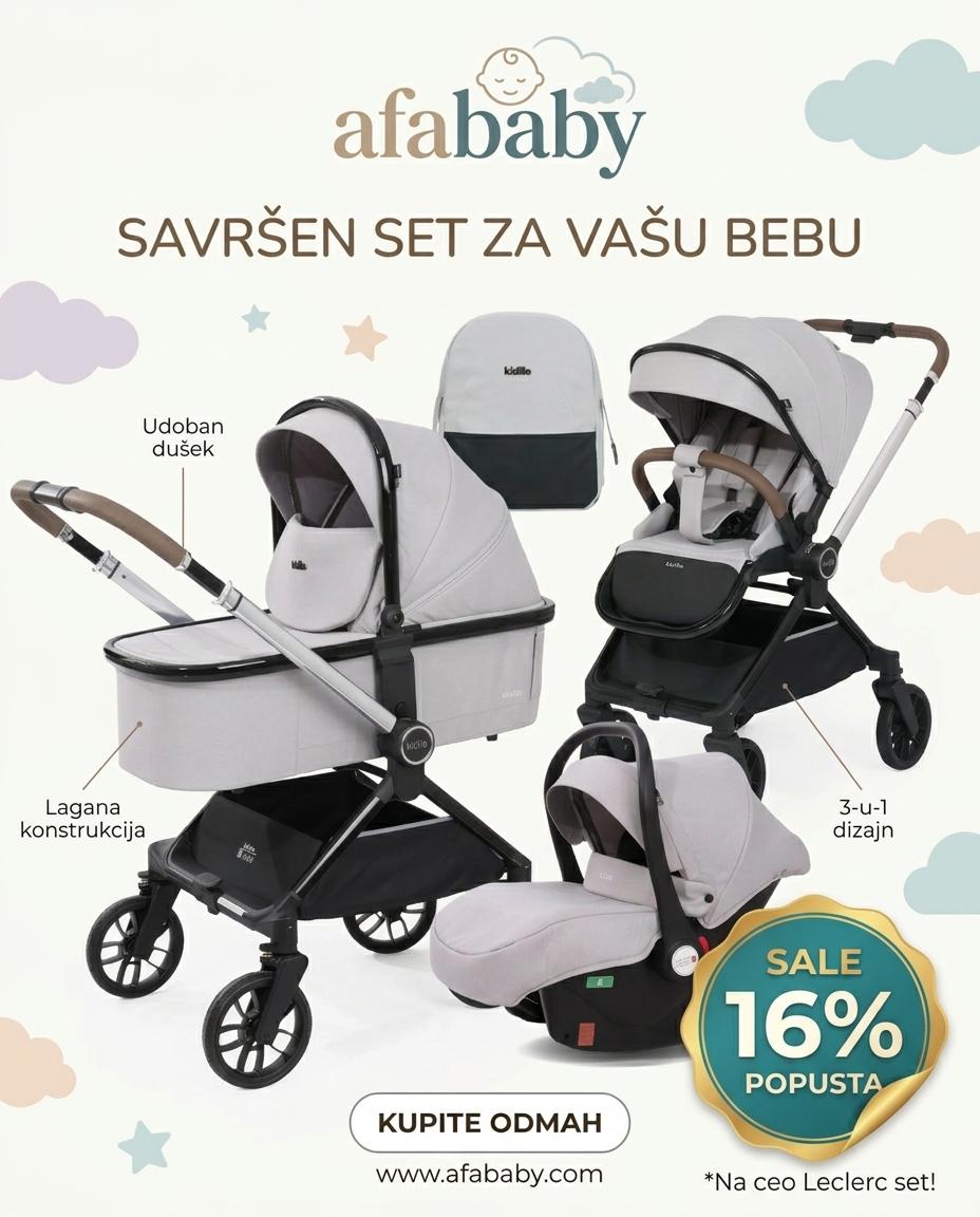 Kolica za bebe Kidilo D900 4 u 1